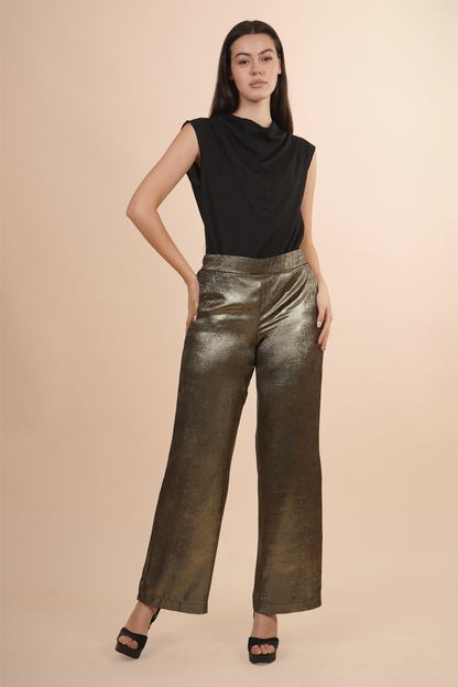 Pantalón Metalizado Dorado