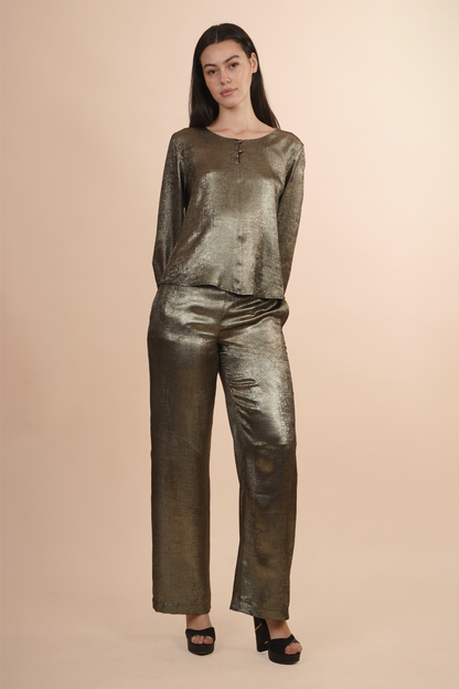 Blusa Metalizada Dorada