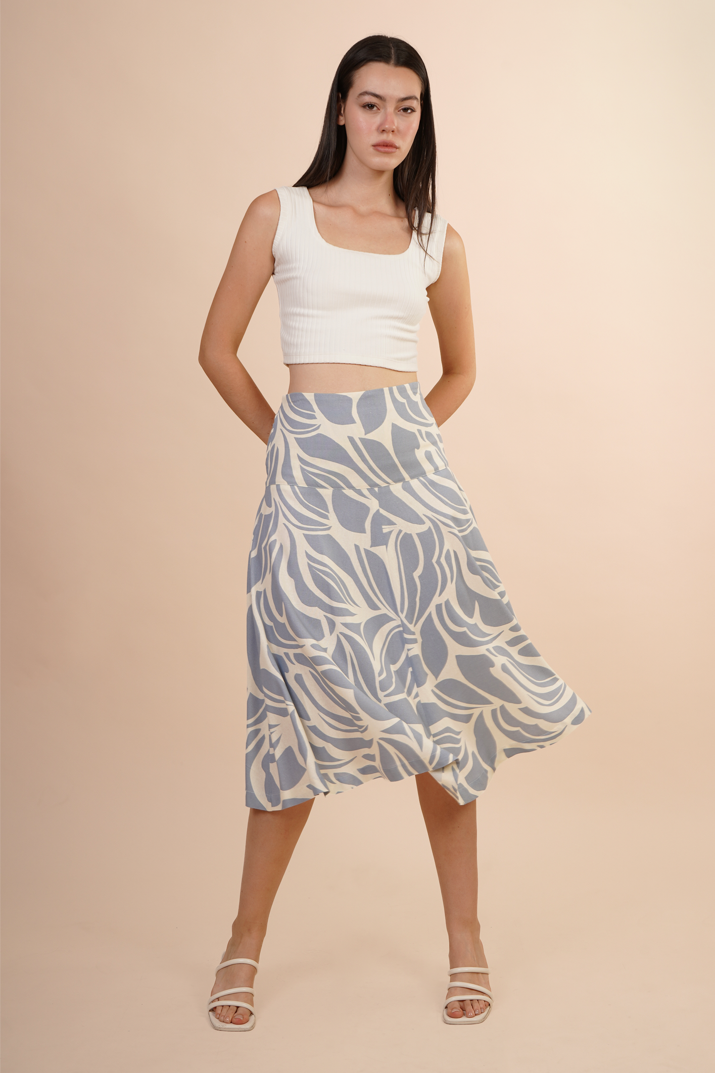 Falda Semi Circular Azul 261035