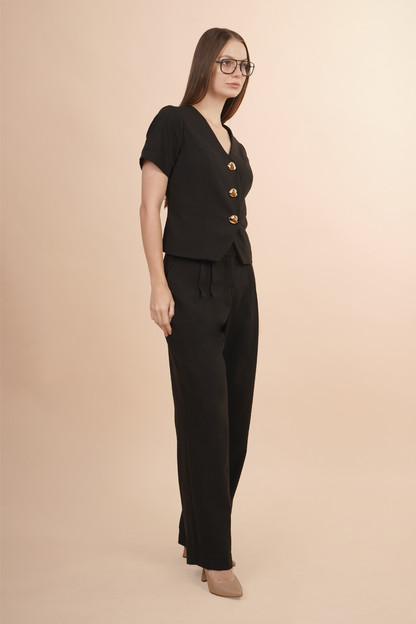 Saco Cuello en V con Botones Dorados 264012