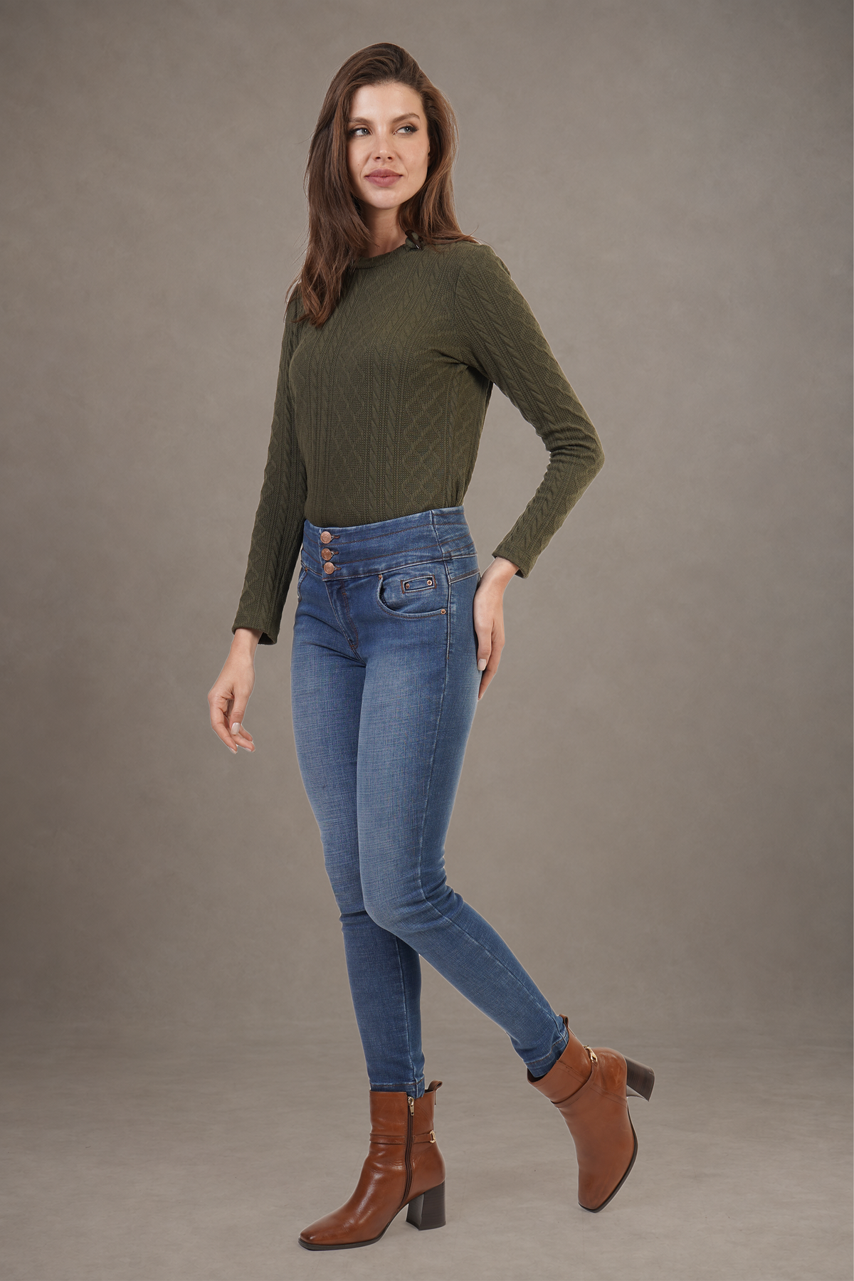 Jeans Azul De Corte Ajustado