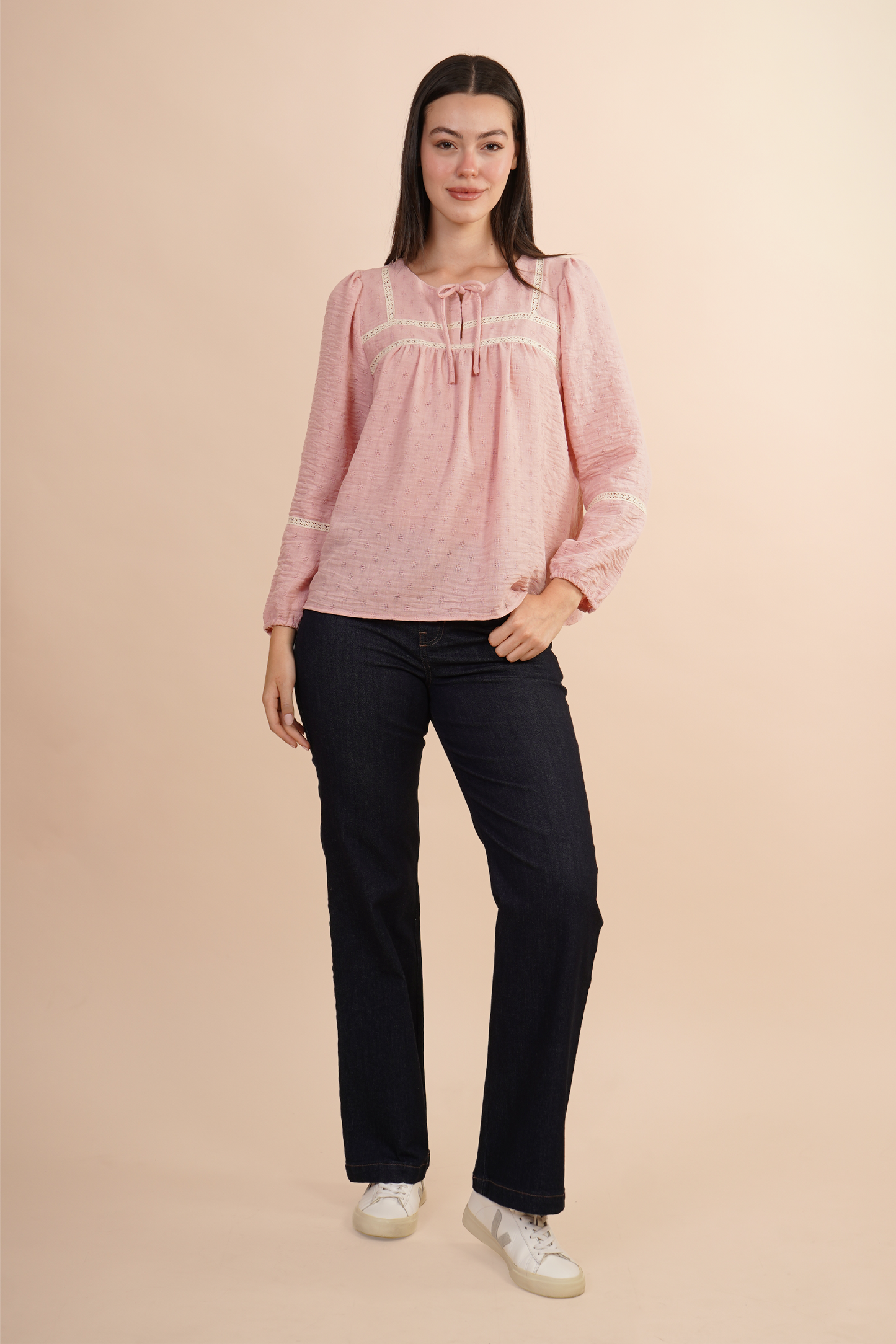 Blusa Con Tira Bordada Rosa 262053