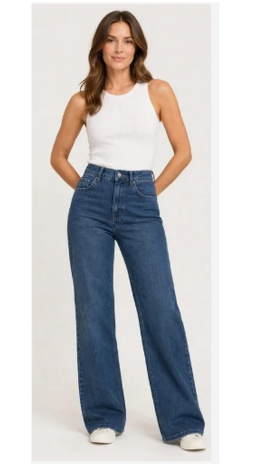 Jeans Wide Leg Azul