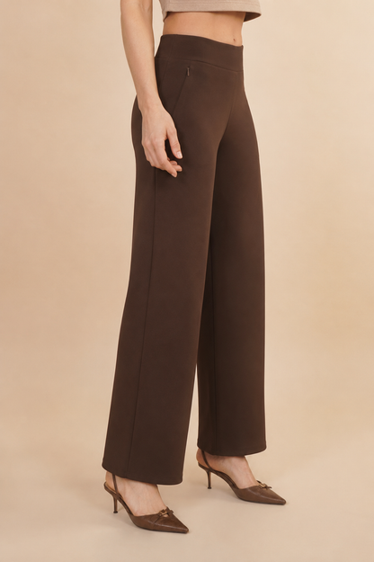 Pantalón Stretch Wide Leg Cafe 261059