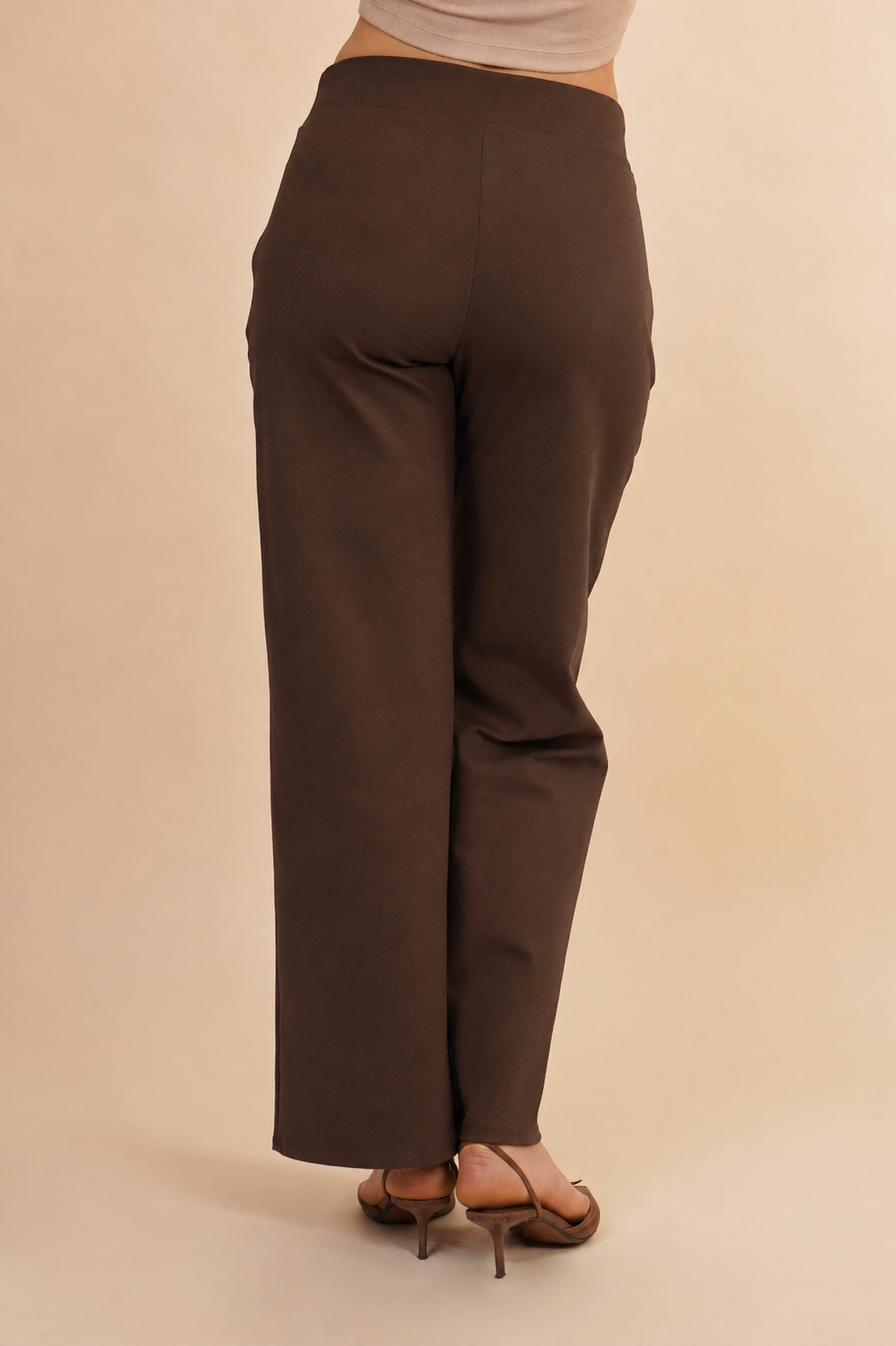 Pantalón Stretch Wide Leg Cafe 261059