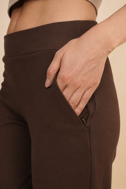 Pantalón Stretch Wide Leg Cafe 261059