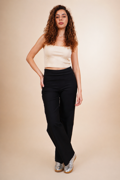 Pantalón Stretch Wide Leg Negro 261053