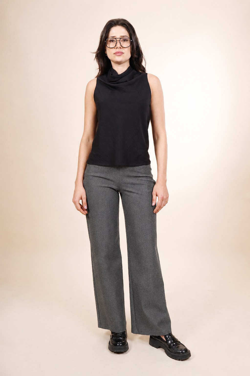 Pantalón Con Carteras Gris Jaspeado  261043