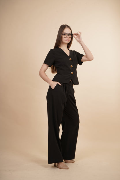 Saco Cuello en V con Botones Dorados 264012