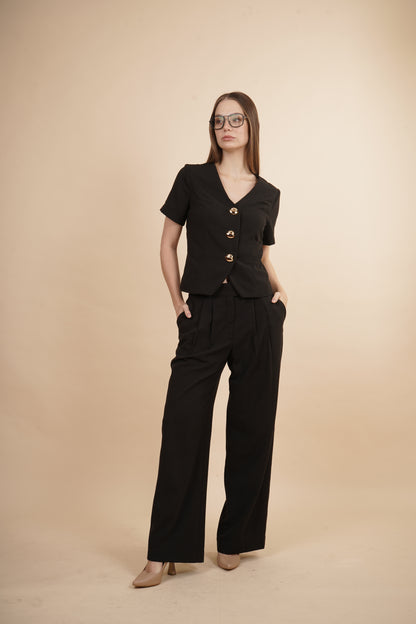 Saco Cuello en V con Botones Dorados 264012