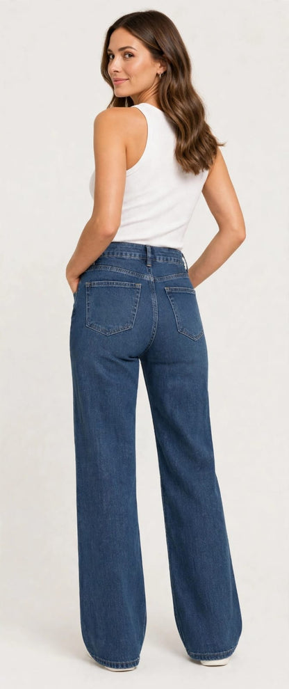 Jeans Wide Leg Azul