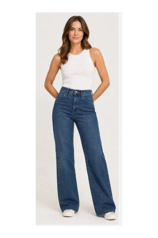 Jeans Wide Leg Azul
