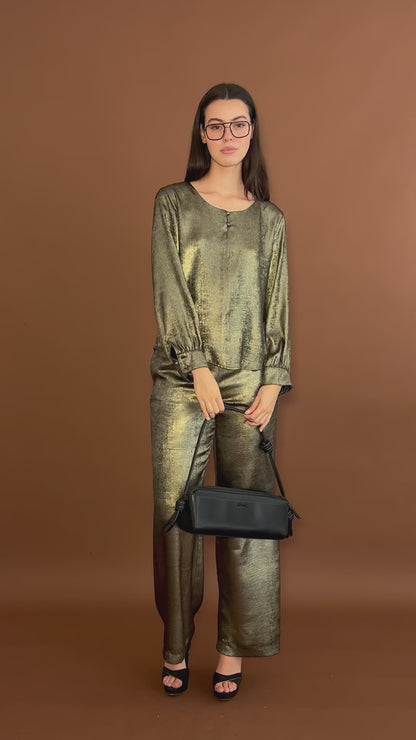 Pantalón Metalizado Dorado