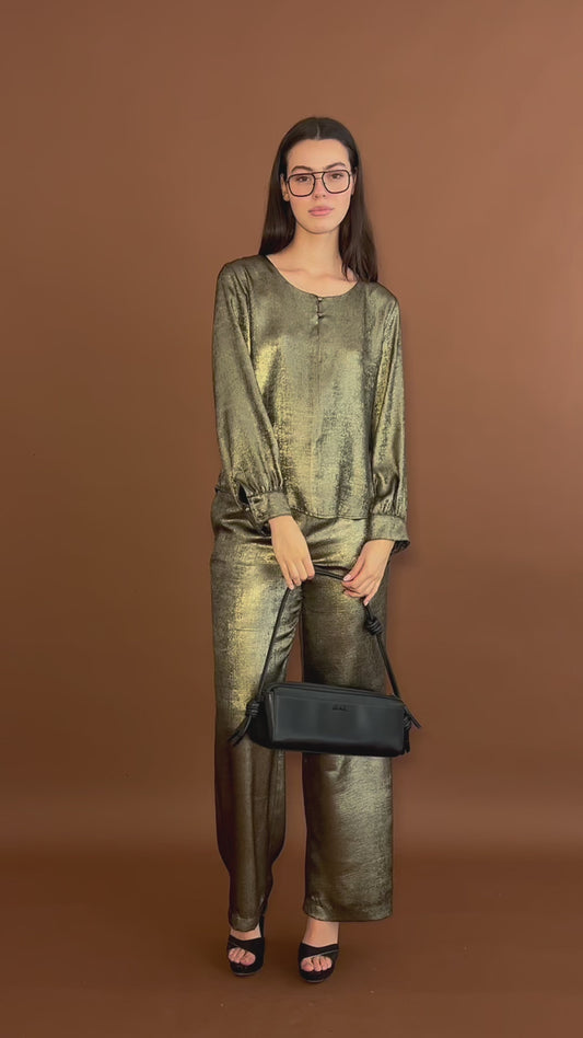 Pantalón Metalizado Dorado